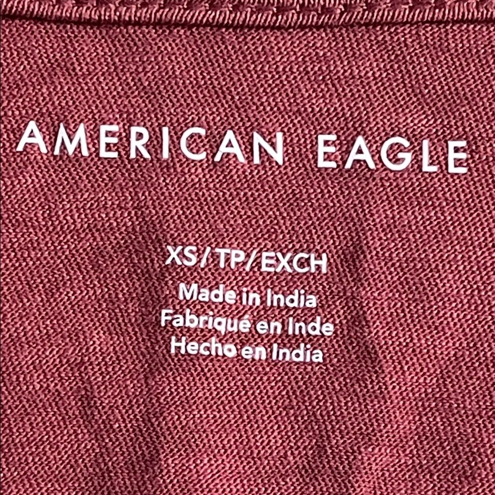 American Eagle Outfitters Maroon Lace-Up Blouse